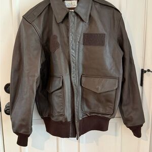 Vintage USAF A2 Bomber Brown Leather Jacket